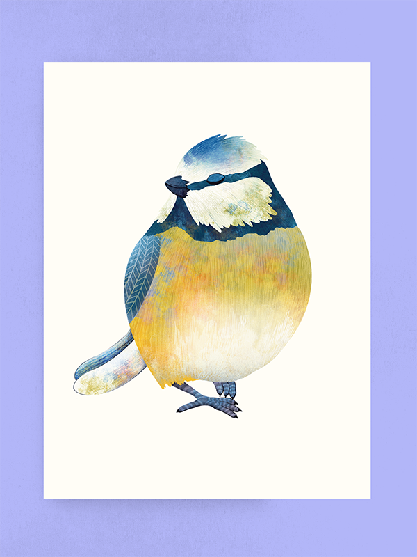 Eurasian Blue Tit, Art Print