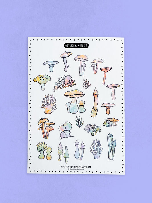 Sticker Sheet - Mushrooms