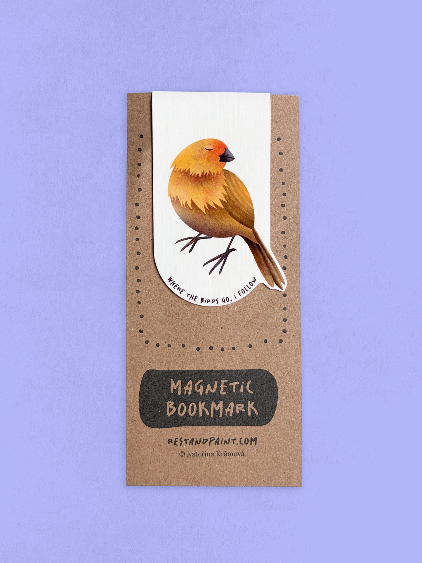 Magnetic Bookmark – Saffron Finch
