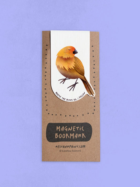 Magnetic Bookmark – Saffron Finch