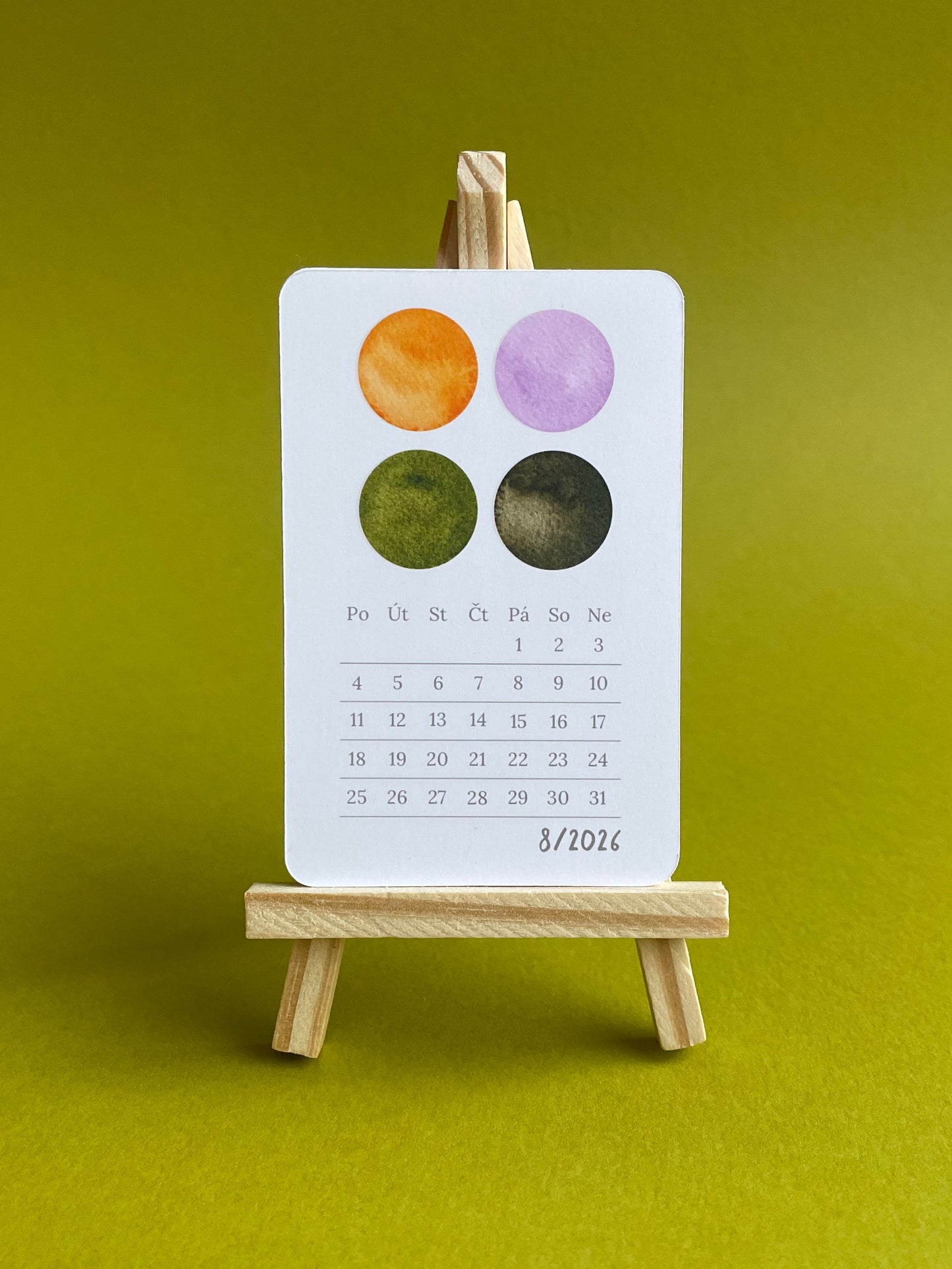 Mini Desk Calendar 2026 - Color Inspiration