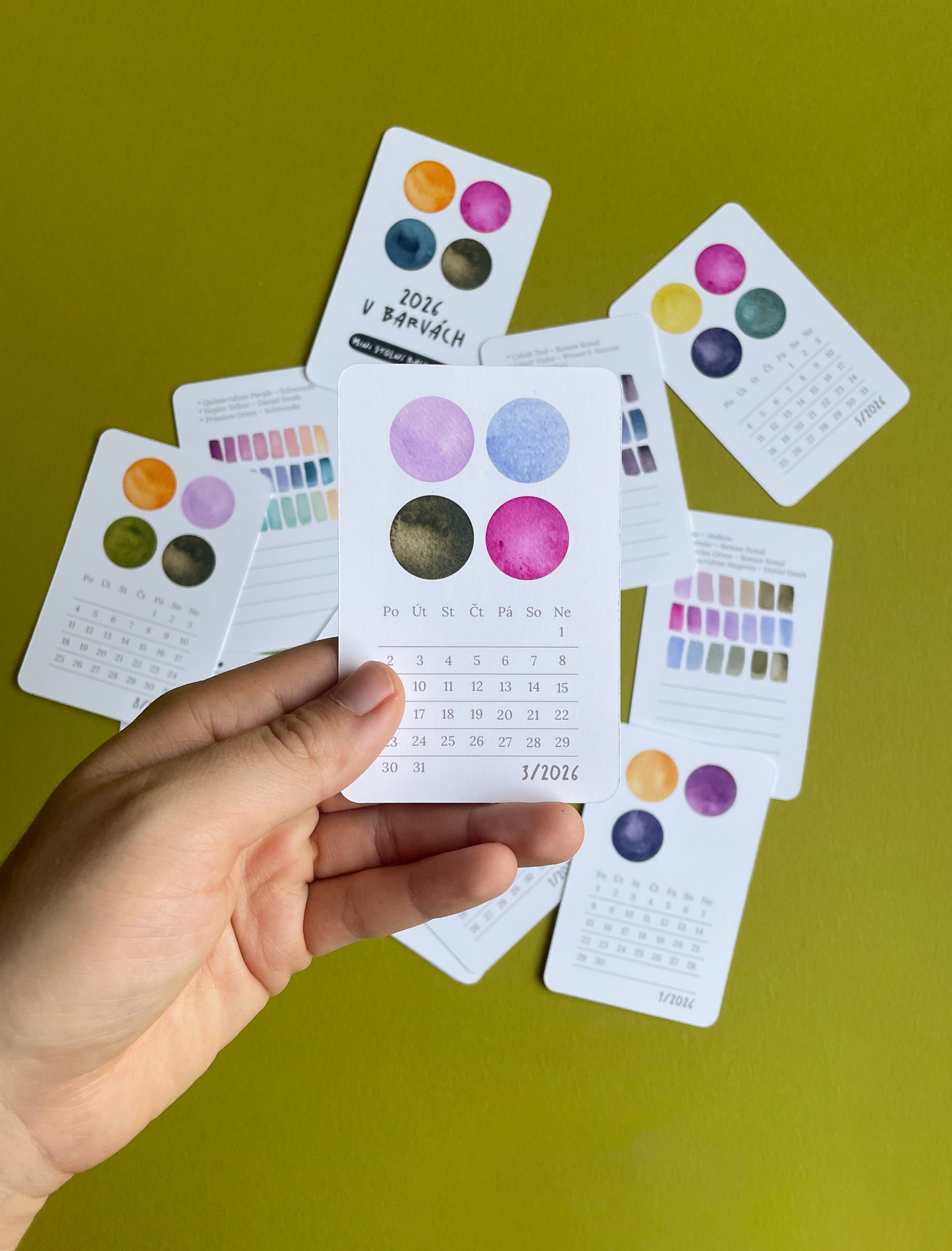 Mini Desk Calendar 2026 - Color Inspiration