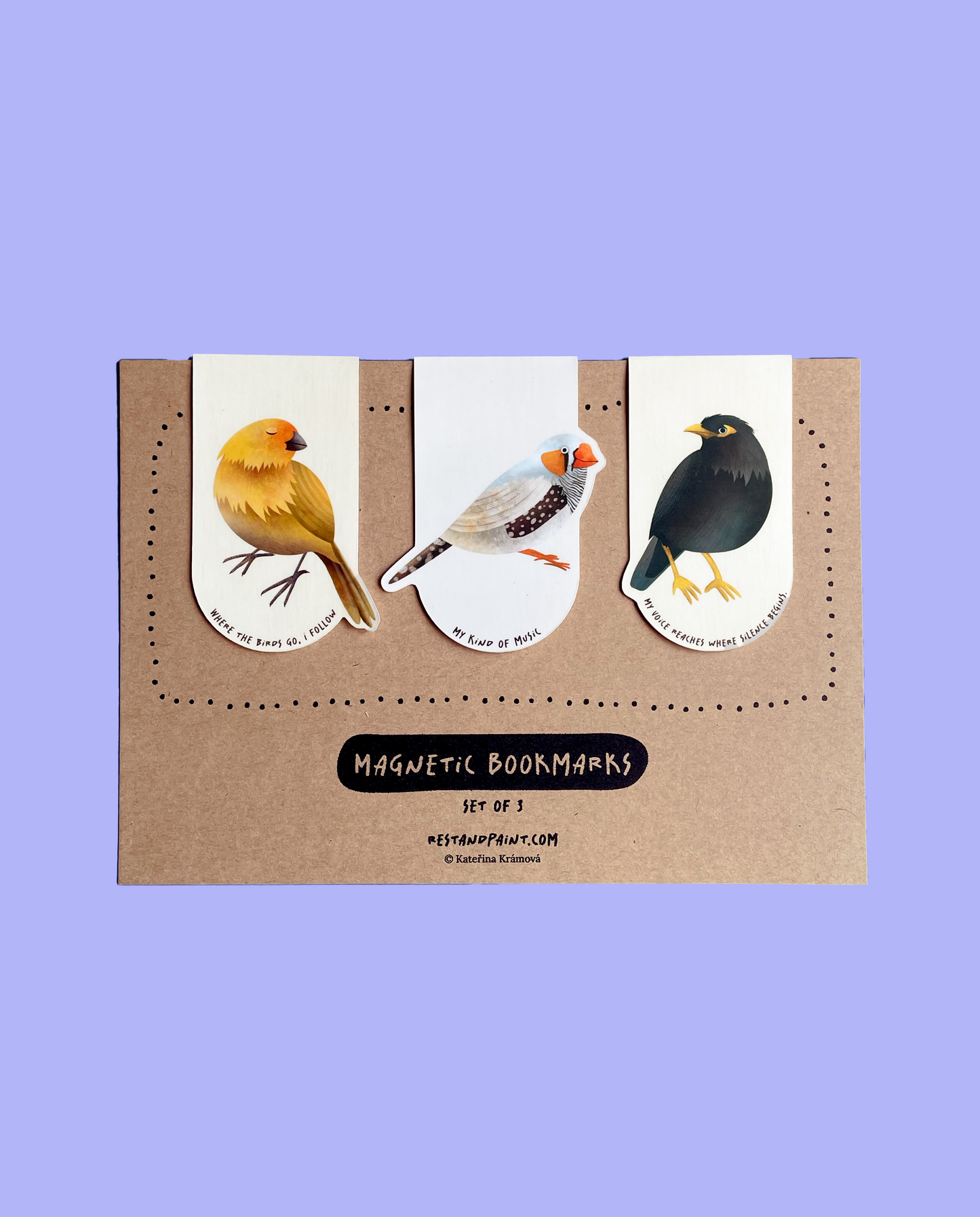 Magnetic Bookmarks – Lovely Birds – Set of 3
