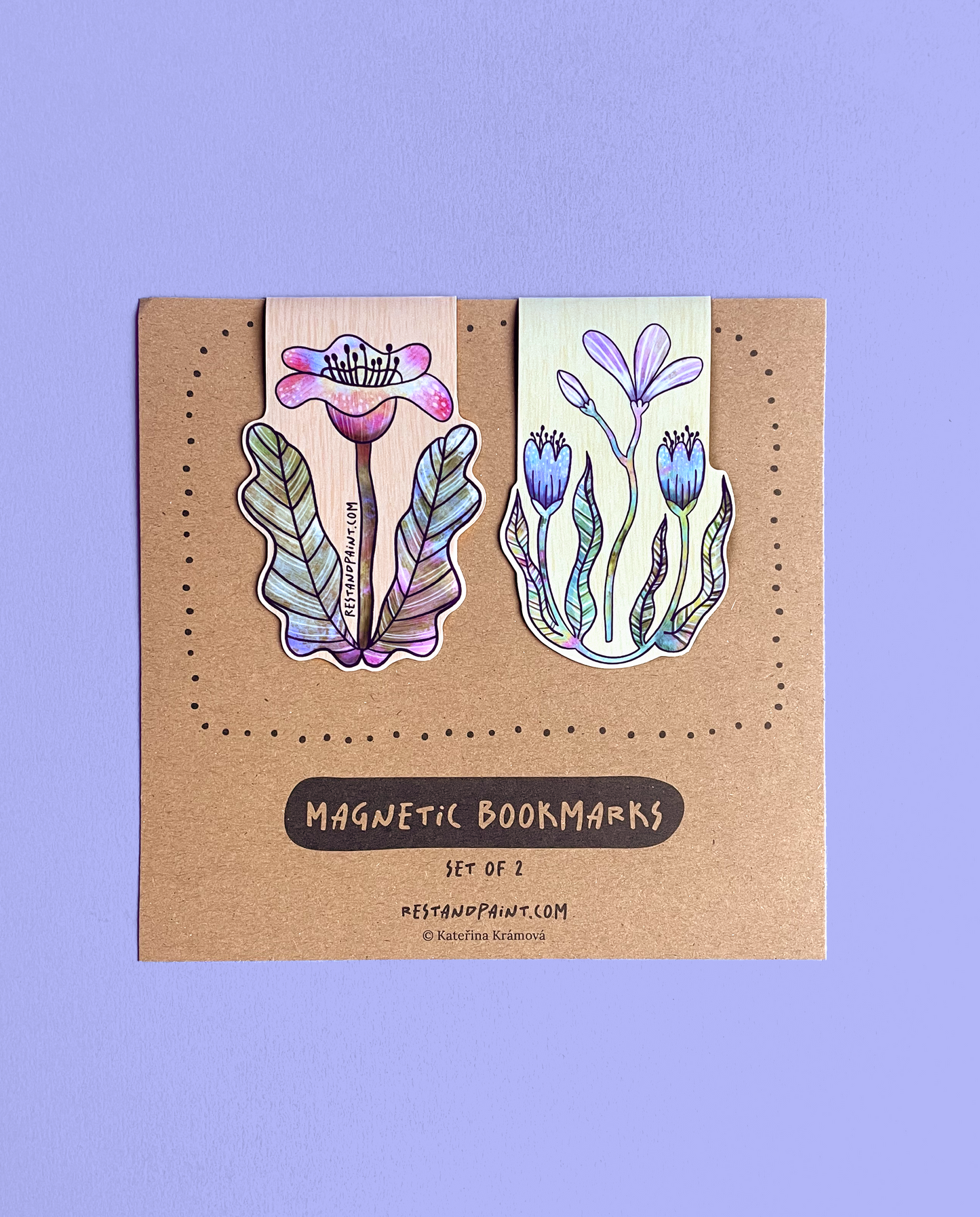 Magnetic Bookmarks – Flowers – Set of 2